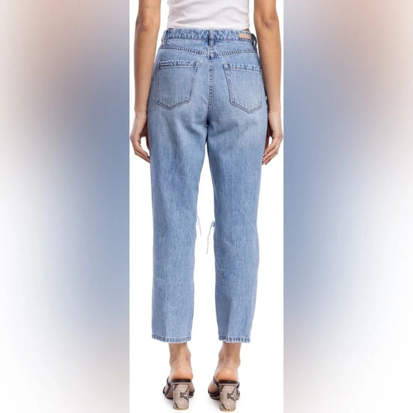 BLANK NYC Ankle Crop Jean Womens 25 Baxter High Rise Ripped Ribcage Straight Leg - Picture 3 of 14